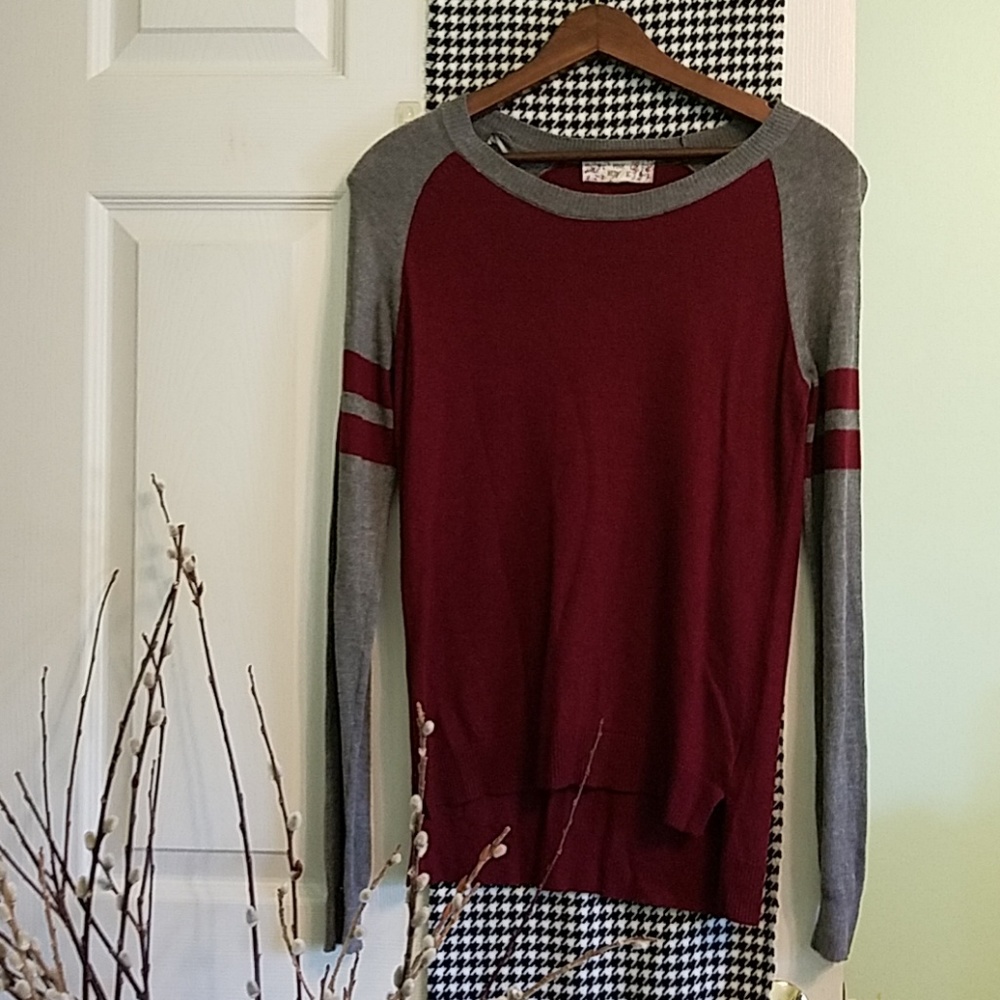 Maroon & Gray Varsity Style Sweater